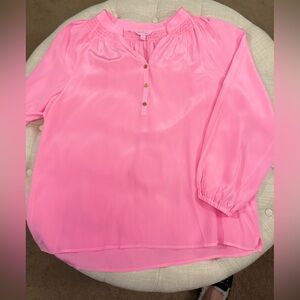 Lilly Pulitzer Pink Silk Blouse